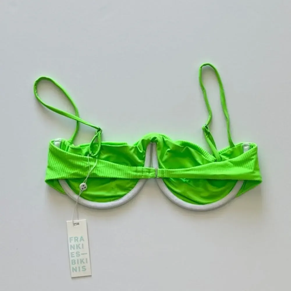 Frankies Bikinis Tolly Ribbed Underwire Bikini Top - Green Glow - L